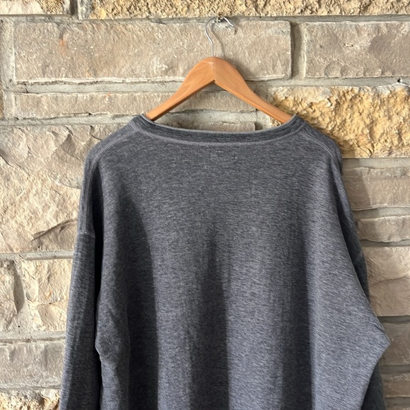 LL Bean Dark Gray Distressed Oversized Long Sleeve Henley Shirt Size 2XL Tall - Picture 13 of 15